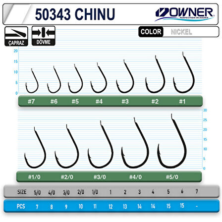 Owner 50343 Chinu İğne #2/0 (10 Adet) Beyaz