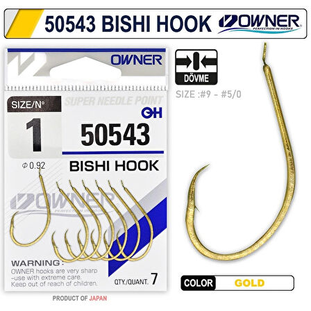 Owner 50543 Bishi Hook Gold İğne No:2