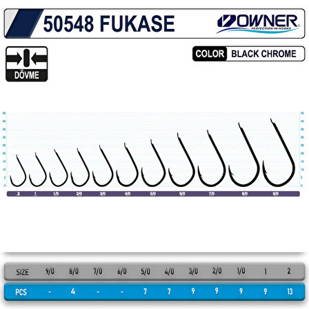 Owner 50548 Fukase İğne #2/0 (9 Adet) Siyah