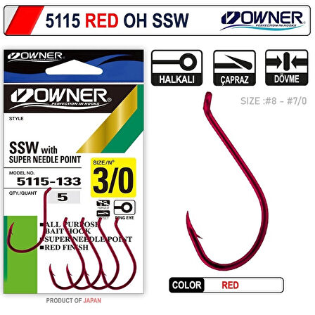 OWNER 5115 RED No:5/0 Oh Ssw