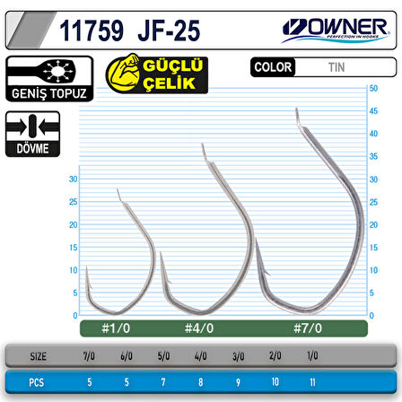 Owner 11759 Jigger Light Hold Jig İğnesi - 7/0