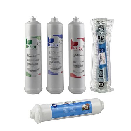 Sulook Kapalı Kasa Su Arıtma Cihazlarına Uyumlu Üstten Çift Çubuklu Inlıne 5'li Filtre Seti Lg Membranlı