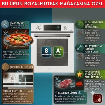 Hoover Roma /  Beyaz Cam Dijital Turbo Ankastre Set (HO3158W+ HVW6MW +HDG6C1GWTK)