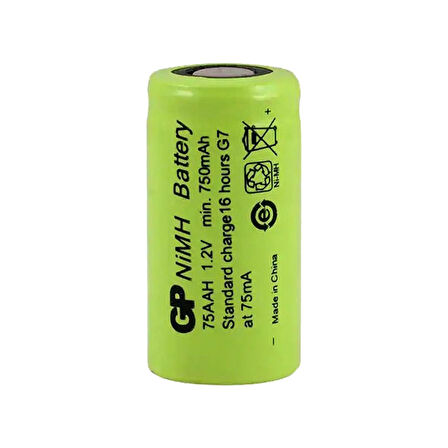 GP 75AAH 1.2 VOLT 750 MAH 2/3AA NI-MH DÜZ KAFA PİL