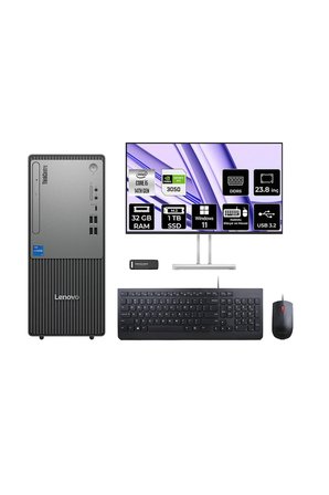 ThinkCentre Neo 50T G5 i5 14400 32GB 1TB SSD RTX3050/6GB W11H Masaüstü Bilgisayar + 23.8"