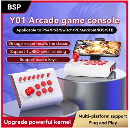 Ozmik BSP-Y01/PS4 Arcade oyunu rocker TV PC için Bluetooth kablosuz 2.4GI OS Android Joystick