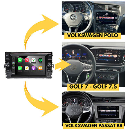 Volkswagen Araç Multimedya Carplay Android Auto 4+64 8 Inch 4 Çekirdek BS-1740W
