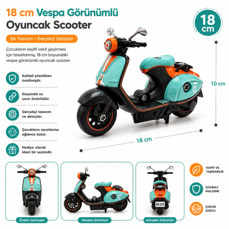 18 cm klasik Oyuncak Scooter motor