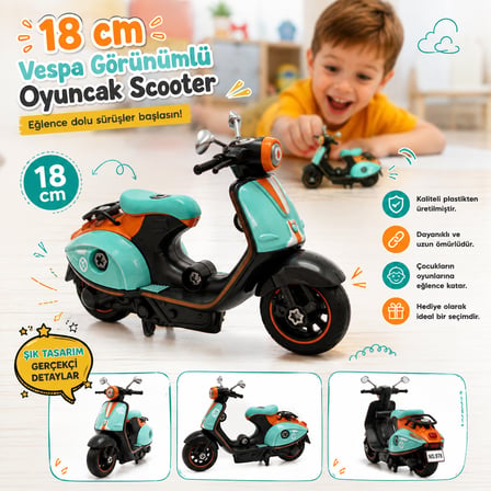 18 cm klasik Oyuncak Scooter motor