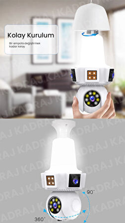 Ampül Kamera, WIFI, 9MP, Alarm, Uzaktan İzleme, Hareket Tabiki, Anlık Bildirim,Gece Görüşü, Kablosuz