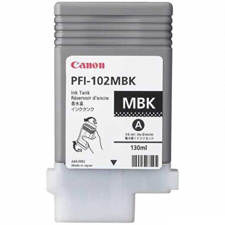 CANON 0894B001 PFI-102MBK MAT SIYAH KARTUS (130 ML)LP17/LP24 /IPF 500/IPF 510/IPF 600/IPF 605/IPF 610/IPF 650/IPF 655/IPF 700/IPF 710/IPF 720/IPF 750/IPF 755/IPF 760/IPF 765