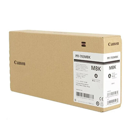 Feyza Bilişim® Canon PFI-703 MBK (Matt Black) Mat Siyah Plotter Orijinal Mürekkep Kartuş 700 ml. (2962B001)