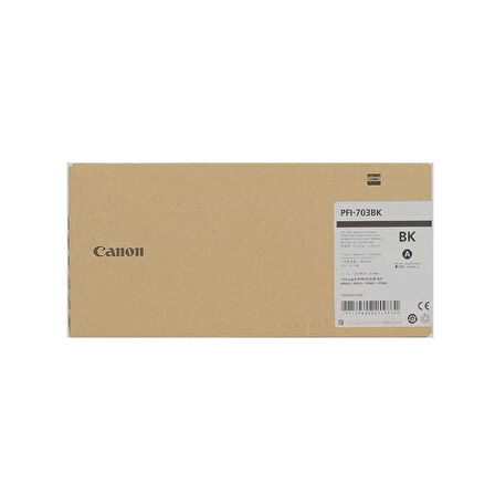 Feyza Bilişim® Canon PFI-703 BK (Photo Black) Fotoğraf Siyah Plotter Orijinal Mürekkep Kartuş 700 ml. (2963B001)