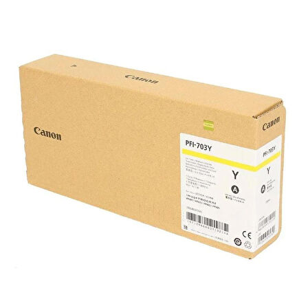 Feyza Bilişim® Canon PFI-703 Y (Yellow) Sarı Plotter Orijinal Mürekkep Kartuş 700 ml. (2966B001)