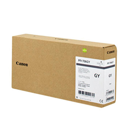 Feyza Bilişim® Canon PFI-706 GY (Gray) Gri Plotter Orijinal Mürekkep Kartuş 700 ml. (6690B001)