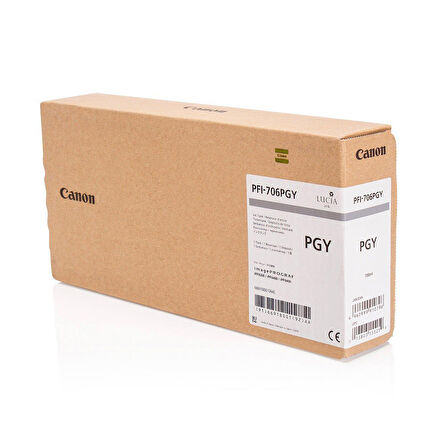 Feyza Bilişim® Canon PFI-706 PGY (Photo Gray) Fotoğraf Gri Plotter Orijinal Mürekkep Kartuş 700 ml. (6691B001)