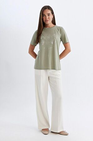 DeFacto Regular Fit Bisiklet Yaka Kısa Kollu Tişört D3316AX24HSGN497