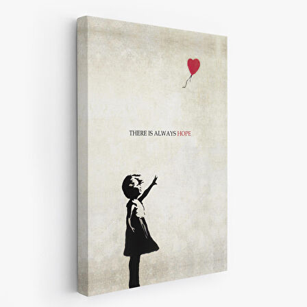 Banksy Kırmızı Balonlu Kız Dekoratif Modern Kanvas Tablo-4962