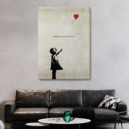 Banksy Kırmızı Balonlu Kız Dekoratif Modern Kanvas Tablo-4962