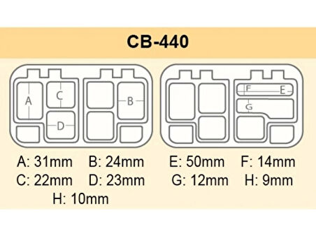 Meiho CB-440 Pro Spring Case Mıknatıslı/Bölmeli Malzeme Kutusu - Siyah