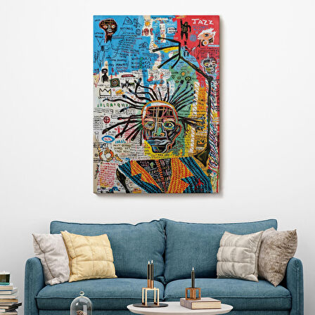 Jean Michel Basquiat Jazz King Kanvas Tablo, Jazz King Canvas Tablo-4964