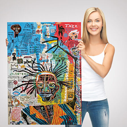Jean Michel Basquiat Jazz King Kanvas Tablo, Jazz King Canvas Tablo-4964
