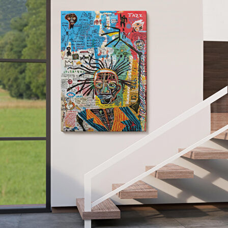 Jean Michel Basquiat Jazz King Kanvas Tablo, Jazz King Canvas Tablo-4964
