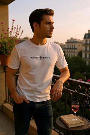 Erkek  Slim Fit Enjeksiyon Baskılı Pamuklu T-Shirt