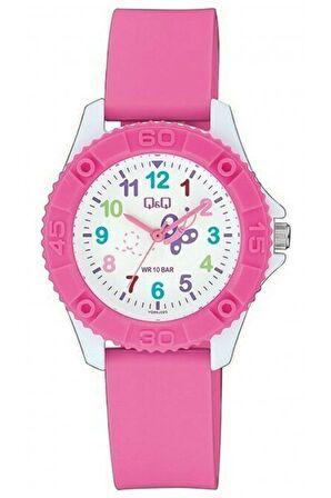 Q Q Unisex Kol Saati 100 Metre Su Geçirmez Beyaz-Pembe VQ96J025Y