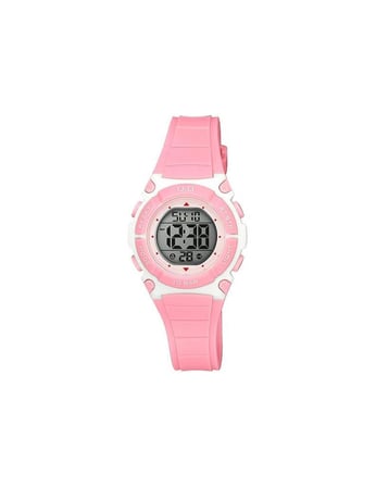 Q&Q M187J002Y PEMBE DİJİTAL SİLİKON KORDON ÇOCUK KOL SAATİ