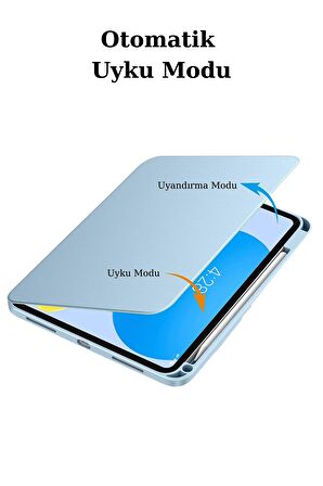 Apple iPad Air 10.9 2022 (4.Nesil) Uyumlu 360° Dönebilen Standlı Pino Tablet Kılıfı 