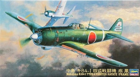 1/48 Nakajima Ki84-I Type 4 Fighter Hayate (Frank) Savaş Uçağı Maketi, Hasegawa 09067