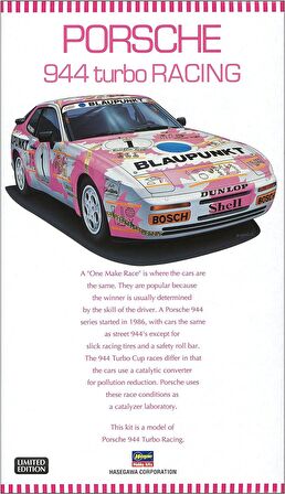 Hasegawa 20315 1/24 Porsche 944 Turbo Racing (Limited Edition) Otomobil Demonte Plastik Maketi