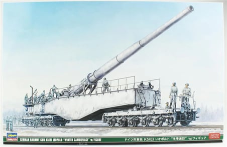 Hasegawa K5 (E) Leopold Demiryolu Topu Maketi 1/72 Ölçek Kış Kamuflajlı
