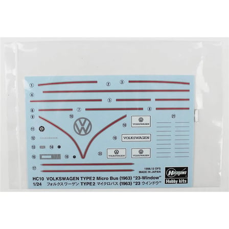 Hasegawa Volkswagen Type2 Micro Bus 1963 Maket Araba 1/24 Ölçek Açık Gri