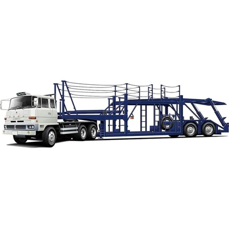 Fujimi Mitsubishi Fuso FV High-Cab Çekici ve Dorse Maketi 1/24 Ölçek Açık Gri