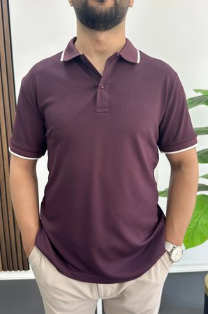 Erkek Soft Kumaş Polo Yaka Tişört Bordo Edw506