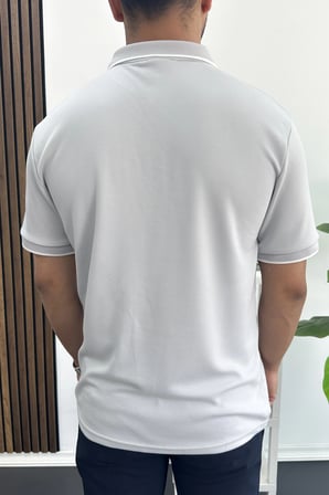 Erkek Soft Kumaş Polo Yaka Tişört Gri Edw506