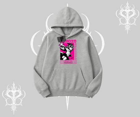 Kapşonlu Sweatshirt Heroic Anime Girl Japon Stil Grafik Baskılı