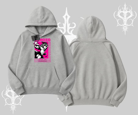Kapşonlu Sweatshirt Heroic Anime Girl Japon Stil Grafik Baskılı
