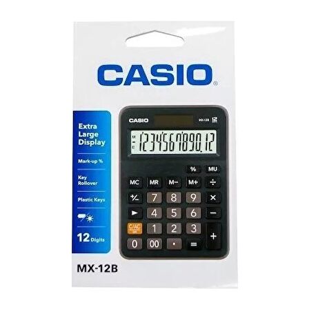 Casio Mx-12b-Bk 12 Hane Masaüstü Hesap Makinesi