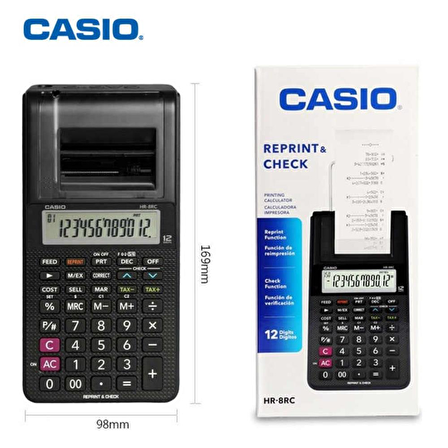 Casio HR-8RC Portable Şeritli Hesap Makinesi