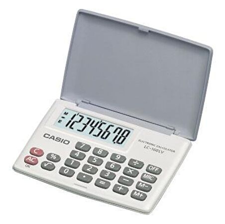 Casio LC-160LV-WE 8 Hane Beyaz Cep Tipi Hesap Makinesi