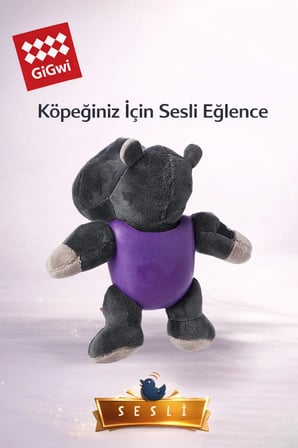I'm Hero Serisi TPR Dokulu Sesli Hipopotam Peluş Köpek Oyuncağı - Küçük Irk & Yavru Köpekler İçin Çiğneme Oyuncağı