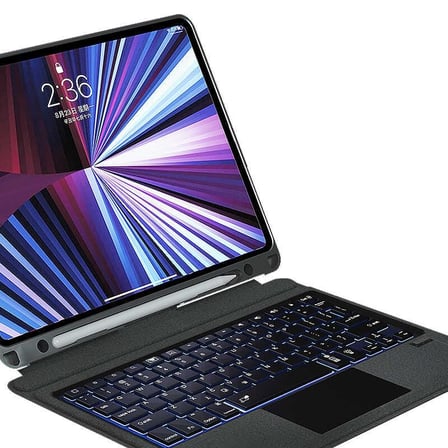 Apple iPad 10.2 2021 (9.Nesil) Uyumlu Wiwu Mag Touch Bluetooth Klavyeli Standlı Mıknatıslı Kılıf