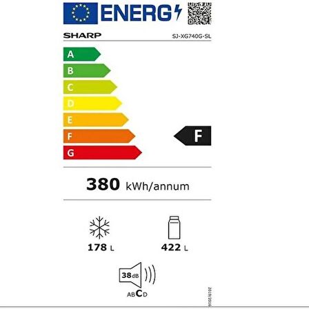 Sharp SJ-XG740G-SL 600Lt No-Frost Buzdolabı Gri 