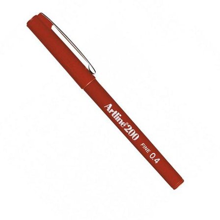 Artline Fineliner 0.4 Mm Koyu Koyu Kırmızı Ek 200N   12'li Paket / Artline