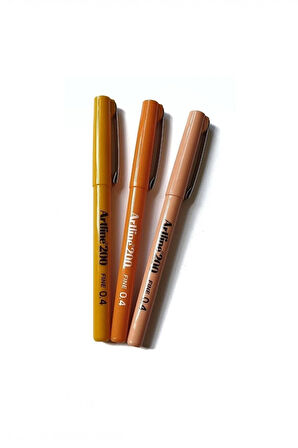 200 Fine 0.4 Mm Yazı & Çizim Kalemi Sarı Tonları (3 Kalem)