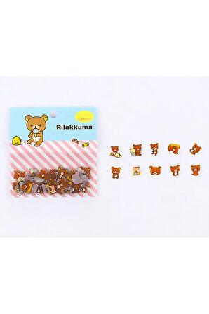 Rilakkuma Mavi Temalı 80 Adet Sticker Seti • Bullet Journal (GGK-DB009)