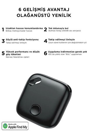 SMART TAG İOS LİSANSLI  AKILLI TAKİP CİHAZI(APPLE BUL İLE ÇALIŞIR)
